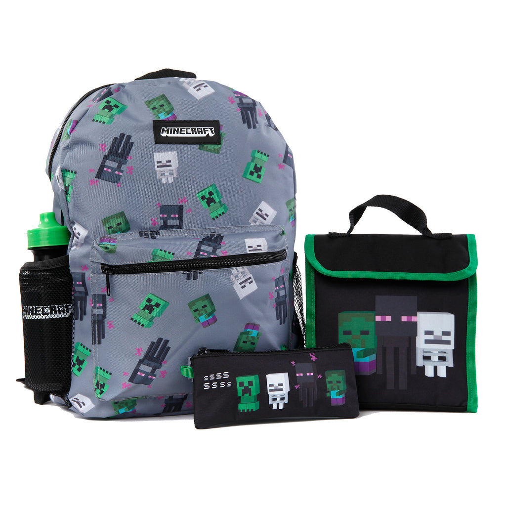 Acquista Minecraft Bambini / Bambini Creeper Lunch Bag E Set Bottiglia
